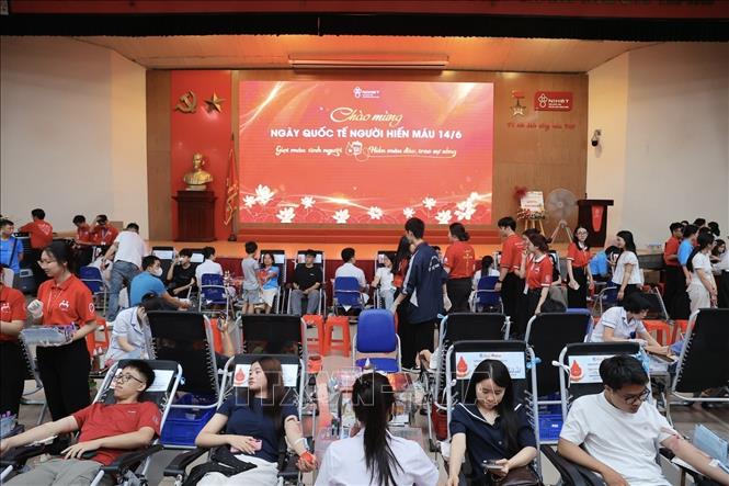 Ngày Quốc tế Người hiến máu 14/6 không chỉ là dịp để tôn vinh nghĩa cử cao đẹp của người hiến máu. Đây còn là dịp kêu gọi mọi người chung tay xây dựng cộng đồng hiến máu – một cộng đồng bền vững, sẵn sàng hành động vì sức khoẻ của toàn xã hội. Ảnh: Minh Quyết - TTXVN