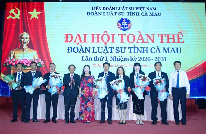 Đại hội bầu ra Ban Chủ nhiệm gồm 7 thành viên. Luật sư Lê Thanh Thuận được bầu làm Chủ nhiệm Đoàn Luật sư tỉnh Cà Mau nhiệm kỳ 2026 – 2031. Ảnh: Tuấn Kiệt – TTXVN