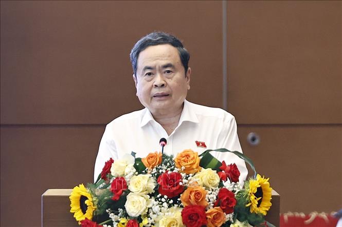 Chủ tịch Quốc hội Trần Thanh Mẫn phát biểu. Ảnh: Doãn Tấn – TTXVN