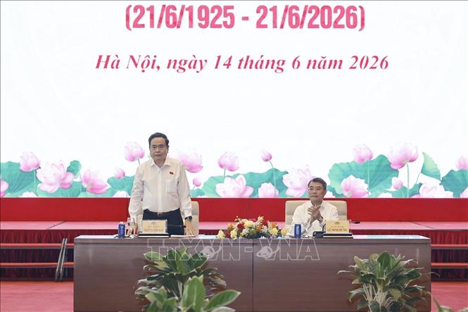 Thủ tướng Chính phủ Lê Minh Hưng và Chủ tịch Quốc hội Trần Thanh Mẫn gặp mặt lãnh đạo các cơ quan báo chí nhân Ngày Báo chí Cách mạng Việt Nam (21/6/1925 - 21/6/2026). Ảnh: Doãn Tấn – TTXVN