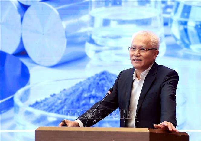 Chủ tịch Hiệp hội Doanh nghiệp Cơ khí Việt Nam Nguyễn Chỉ Sáng phát biểu. Ảnh: Tuấn Anh - TTXVN