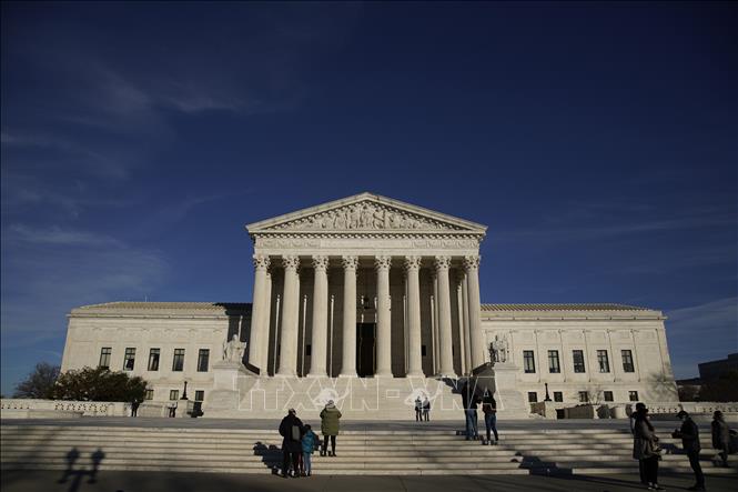 Tòa án Tối cao Mỹ tại Washington, D.C. Ảnh: THX/TTXVN