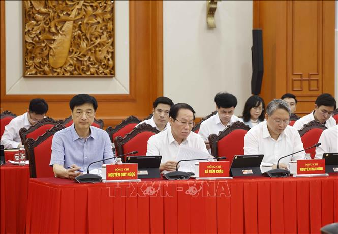 Các đại biểu tham dự cuộc làm việc. Ảnh: Thống Nhất – TTXVN
