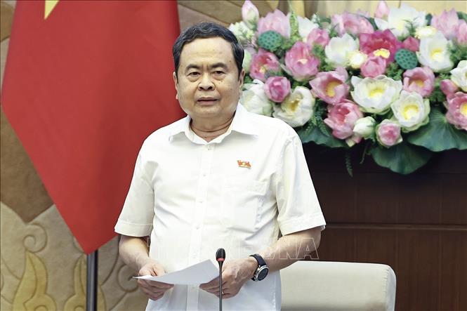 Chủ tịch Quốc hội Trần Thanh Mẫn phát biểu. Ảnh: Doãn Tấn - TTXVN