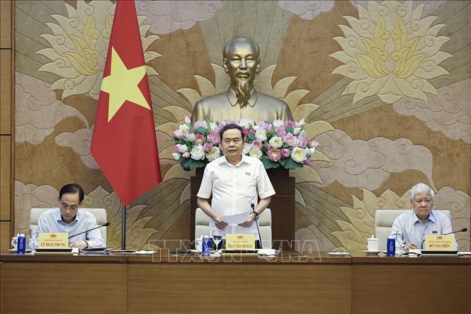 Chủ tịch Quốc hội Trần Thanh Mẫn phát biểu. Ảnh: Doãn Tấn - TTXVN