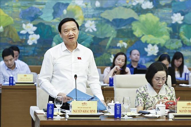 Phó Chủ tịch Quốc hội Nguyễn Khắc Định phát biểu. Ảnh: Doãn Tấn - TTXVN

