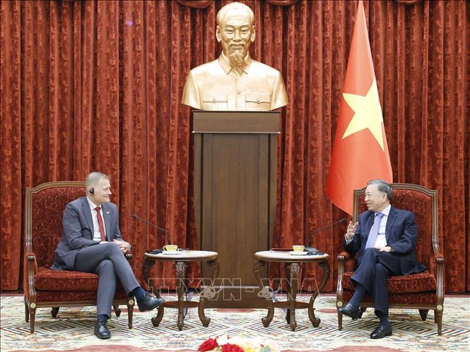 Tổng Bí thư, Chủ tịch nước Tô Lâm tiếp Đại sứ Đan Mạch Nicolai Prytz đến chào từ biệt, kết thúc nhiệm kỳ công tác tại Việt Nam. Ảnh: Thống Nhất – TTXVN