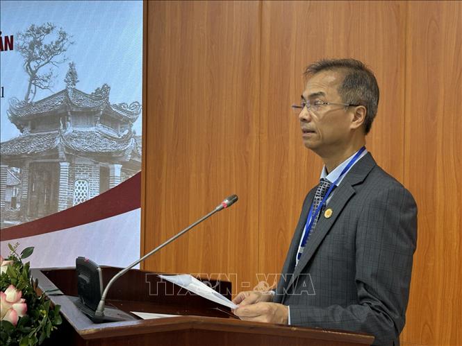 Tiến sĩ Đặng Xuân Thanh, Phó Chủ tịch Viện Hàn lâm Khoa học xã hội Việt Nam, Phó Chủ tịch Ủy ban quốc gia UNESCO Việt Nam phát biểu khai mạc. Ảnh: Thanh Hương – TTXVN
