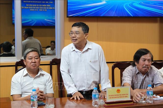 Trưởng Cơ quan Thường trú Thông tấn xã Việt Nam tại Tây Ninh phát biểu. Ảnh: Đức Hạnh - TTXVN