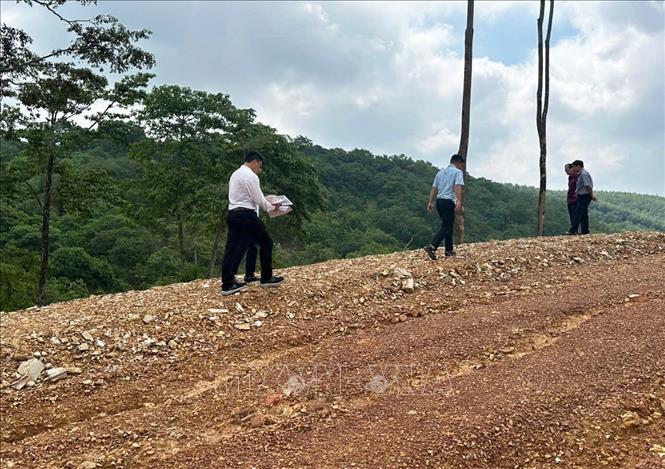 Sau buổi kiểm tra, đoàn công tác đã lập biên bản ghi nhận hiện trạng, làm việc với chủ sử dụng đất và các bên liên quan để thu thập hồ sơ, tài liệu, làm cơ sở tham mưu cấp có thẩm quyền xem xét, xử lý theo quy định của pháp luật. Ảnh: Đậu Tất Thành – TTXVN
