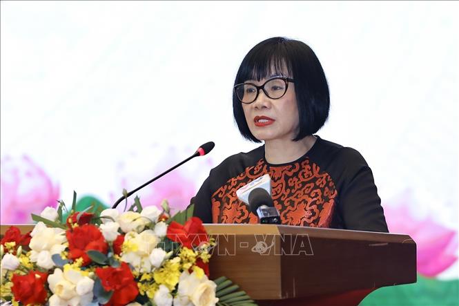 Thứ trưởng Bộ Tư pháp Đặng Hoàng Oanh phát biểu. Ảnh: Doãn Tấn - TTXVN

