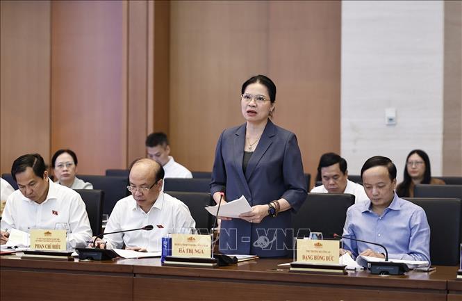 Phó Chủ tịch, Tổng Thư ký Ủy ban Trung ương Mặt trận Tổ quốc Việt Nam Hà Thị Nga phát biểu. Ảnh: Doãn Tấn - TTXVN