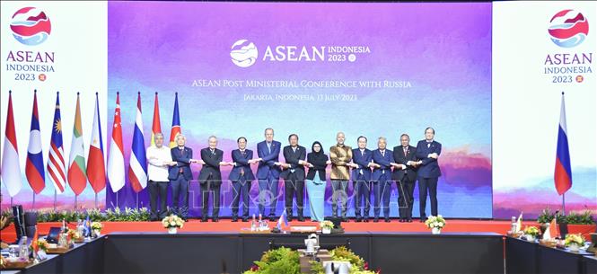  Ngày 13/7/2023, tại Jakarta (Indonesia), diễn ra Hội nghị Bộ trưởng Ngoại giao ASEAN và Nga lần thứ 56. Ảnh: TTXVN phát