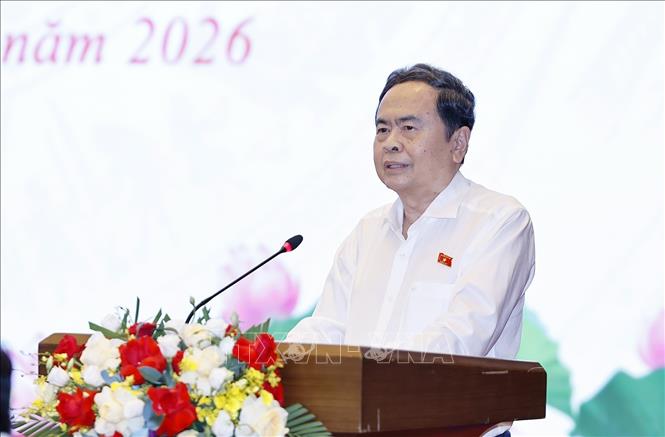 Chủ tịch Quốc hội Trần Thanh Mẫn phát biểu kết luận bế mạc Hội nghị. Ảnh: Doãn Tấn - TTXVN