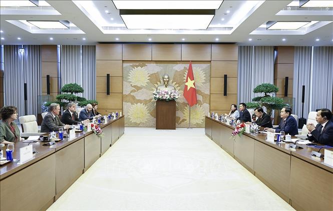 Chủ tịch Quốc hội Trần Thanh Mẫn tiếp Phó Chủ tịch Quốc hội Cộng hòa Liên bang Đức Bodo Ramelow. Ảnh: Doãn Tấn - TTXVN 