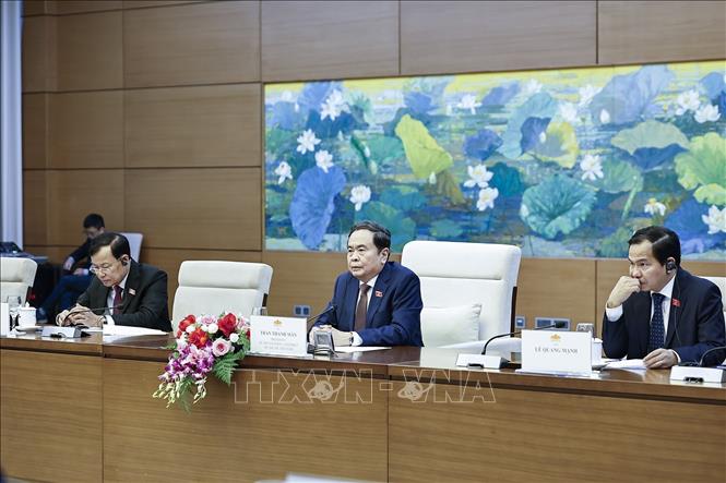 Chủ tịch Quốc hội Trần Thanh Mẫn phát biểu. Ảnh: Doãn Tấn - TTXVN 