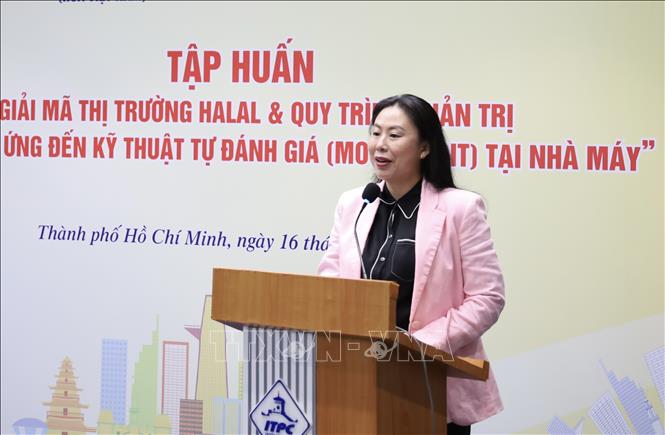 Bà Hồ Thị Quyên, Phó Giám đốc ITPC phát biểu tại hội nghị. Ảnh: Xuân Anh - TTXVN
