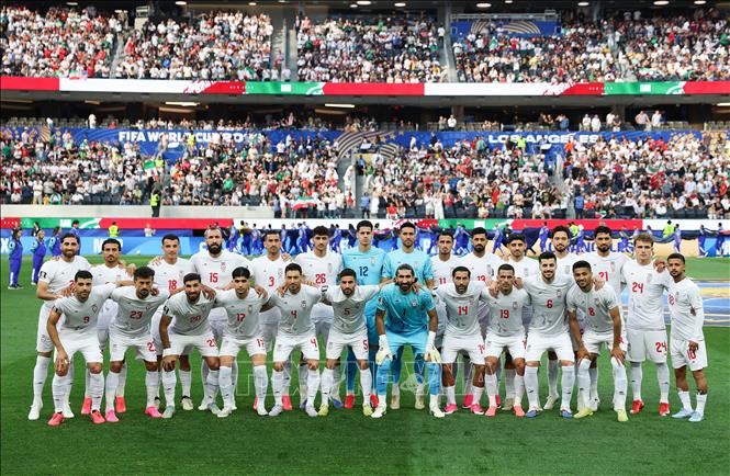 Các cầu thủ Iran trong trận ra quân gặp đội tuyển New Zealand ở bảng G World Cup 2026 trên sân vận động Los Angeles, Mỹ, ngày 15/6/2026. Ảnh: THX/TTXVN phát