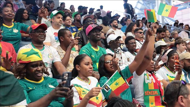 Cổ động viên Senegal cháy hết mình cổ vũ cho đội nhà. Ảnh: Thanh Tuấn - Phóng viên TTXVN tại Mỹ