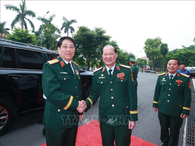 Đại tướng Lương Cường, nguyên Ủy viên Bộ Chính trị, nguyên Chủ tịch nước tới dự Đại hội. Ảnh: Trọng Đức - TTXVN
