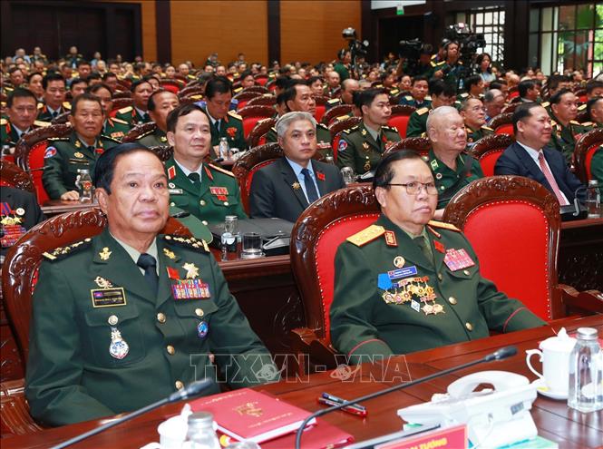 Các đại biểu cựu chiến binh Lào và Campuchia dự Đại hội. Ảnh: Trọng Đức - TTXVN