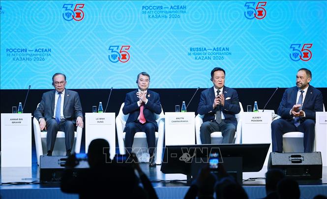 Thủ tướng Lê Minh Hưng tham dự Phiên khai mạc Diễn đàn Doanh nghiệp Nga-ASEAN. Ảnh: Dương Giang – TTXVN

