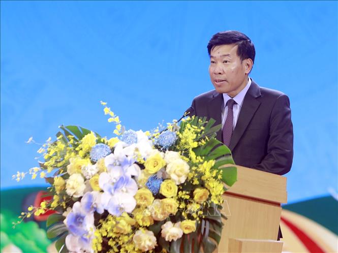 Thứ trưởng Bộ Ngoại giao Nguyễn Mạnh Cường phát biểu “Kết nối Thái Lan tại tỉnh Phú Thọ 2026”. Ảnh: Hoàng Hùng - TTXVN