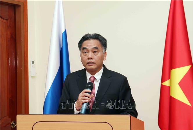 Ông Nguyễn Lộc Hà, Phó Chủ tịch Thường trực UBND Thành phố Hồ Chí Minh phát biểu chúc mừng. Ảnh: Xuân Khu-TTXVN