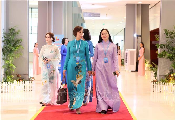 Delegates attend the opening ceremony of the 14th National Congress of the Vietnam Women's Union. VNA Photo
