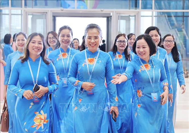 Delegates attend the opening ceremony of the 14th National Congress of the Vietnam Women's Union. VNA Photo
