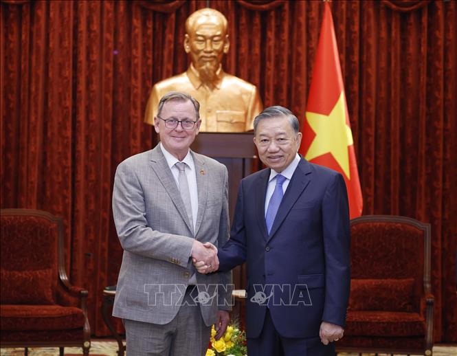 Tổng Bí thư, Chủ tịch nước Tô Lâm tiếp Phó chủ tịch Quốc hội Cộng hòa Liên bang Đức Bodo Ramelow. Ảnh: Thống Nhất – TTXVN