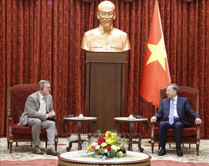 Tổng Bí thư, Chủ tịch nước Tô Lâm tiếp Phó chủ tịch Quốc hội Cộng hòa Liên bang Đức Bodo Ramelow. Ảnh: Thống Nhất – TTXVN