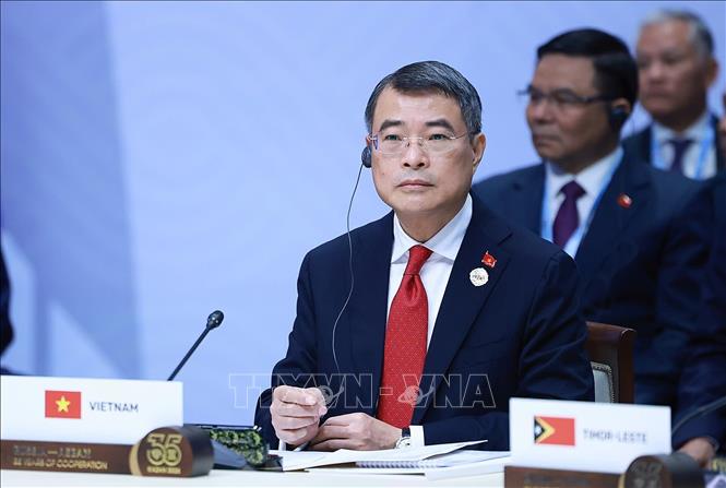 Thủ tướng Lê Minh Hưng tại Phiên họp toàn thể Hội nghị Cấp cao Kỷ niệm 35 năm quan hệ ASEAN - Nga. Ảnh: Dương Giang – TTXVN