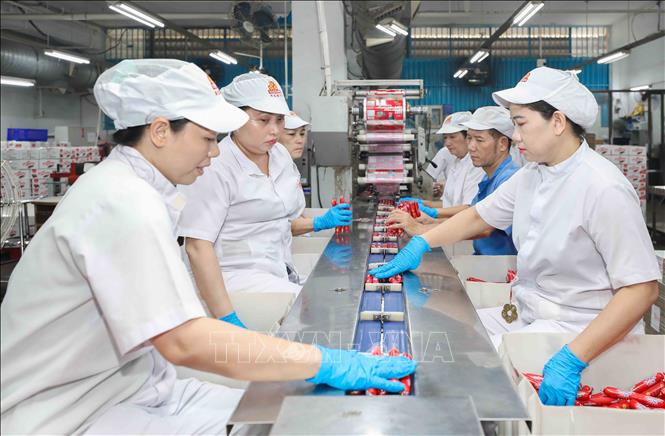 Sản phẩm chế biến chủ lực của VISSAN như xúc xích, lạp xưởng, đồ hộp, giò lụa... Ảnh: Phan Phương – TTXVN