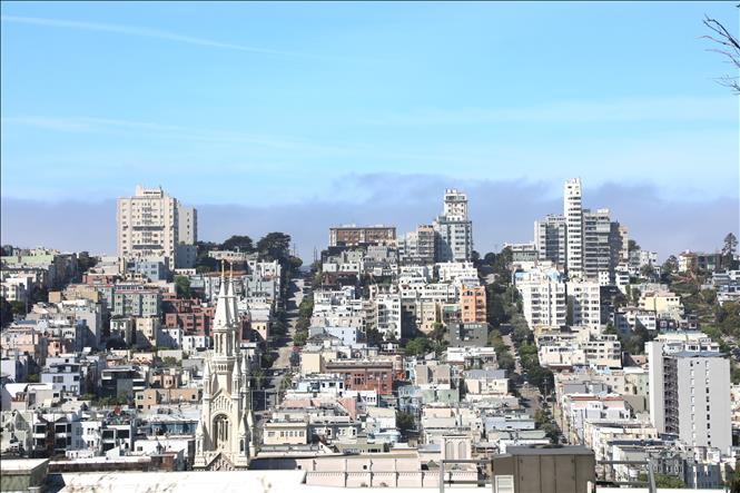 Khu dân cư và các tòa nhà tại thành phố San Francisco, bang California. Ảnh: Đoàn Hùng - PV TTXVN tại Mỹ