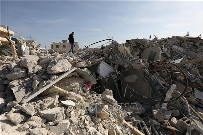 Căn nhà của người Palestine bị lực lượng Israel dỡ bỏ tại Nablus, Khu Bờ Tây. Ảnh: THX/TTXVN