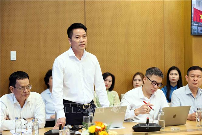 Phó Cục trưởng Cục Thông tin cơ sở và Thông tin đối ngoại - Bộ Văn hóa, Thể thao và Du lịch Nguyễn Văn Thuật phát biểu. Ảnh: An Đăng - TTXVN