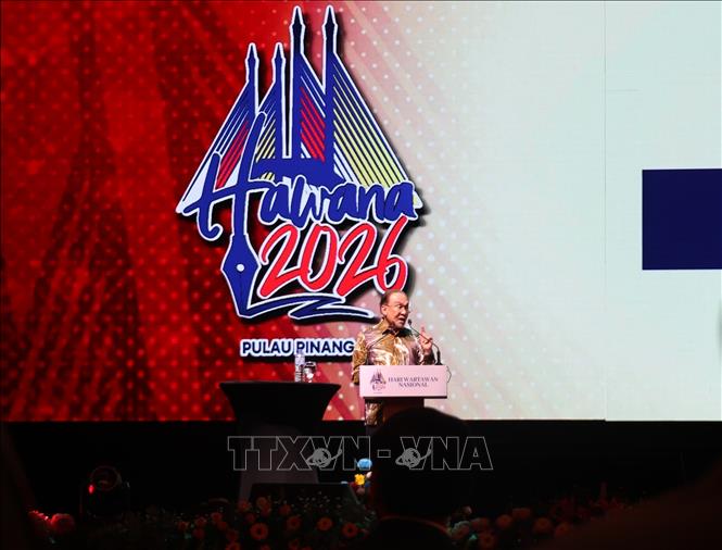 Thủ tướng Malaysia Anwar Ibrahim phát biểu tại sự kiện HAWANA ở bang Penang. Ảnh: Bùi Hoàn - PV TTXVN tại Malaysia 