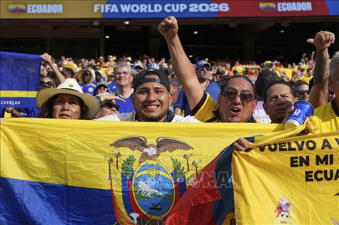 Cổ động viên đội tuyển Ecuador. Ảnh: THX/TTXVN