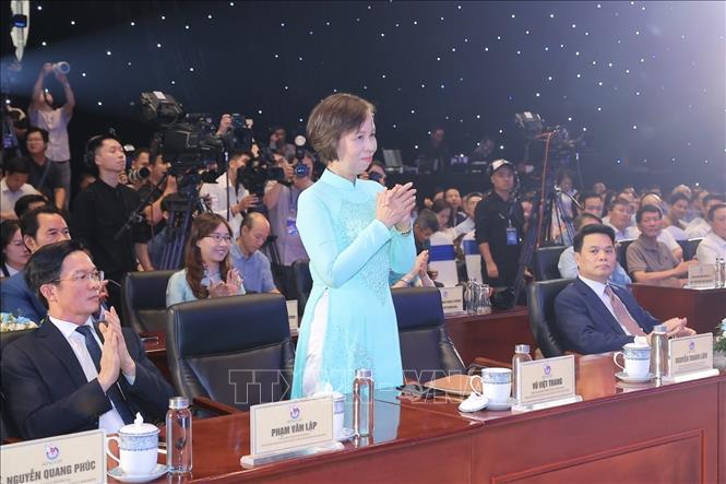 Đồng chí Vũ Việt Trang, Ủy viên Ban Thường vụ Đảng ủy các cơ quan Đảng Trung ương, Tổng giám đốc Thông tấn xã Việt Nam, Phó trưởng ban Tuyên giáo và Dân vận Trung ương dự lễ bế mạc. Ảnh: Minh Quyết - TTXVN