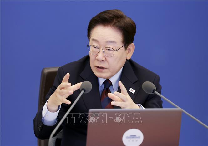 Tổng thống Hàn Quốc Lee Jae Myung phát biểu tại thủ đô Seoul. Ảnh: Yonhap/TTXVN