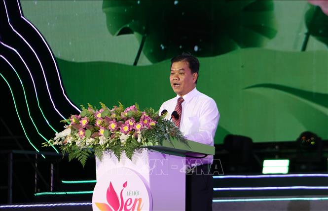 Ông Bùi Quốc Nam, Chủ tịch UBND phường Cao Lãnh phát biểu. Ảnh: Hồng Thái - TTXVN