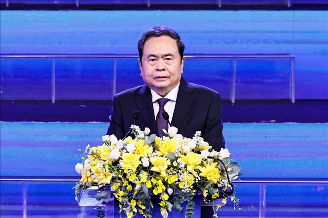 Chủ tịch Quốc hội Trần Thanh Mẫn phát biểu tại Lễ trao Giải Báo chí Quốc gia lần thứ XX - năm 2025. Ảnh: Doãn Tấn - TTXVN