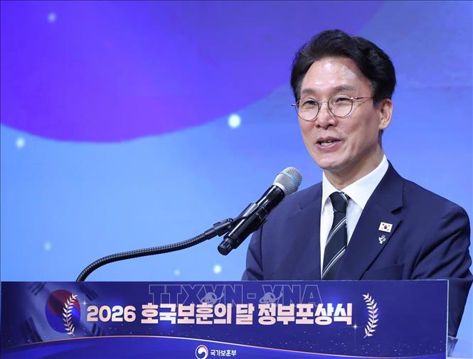 Thủ tướng Hàn Quốc Kim Min Seok phát biểu tại thủ đô Seoul. Ảnh: YONHAP/TTXVN