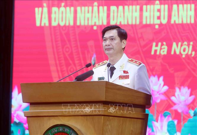 Trung tướng, PGS.TS Trịnh Ngọc Quyên, Giám đốc Học viện An ninh nhân phát biểu. Ảnh: Phạm Kiên - TTXVN