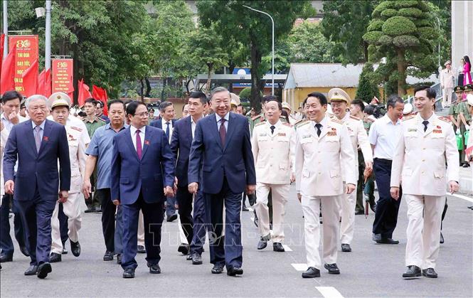 Tổng Bí thư, Chủ tịch nước Tô Lâm tới dự Lễ kỷ niệm 80 năm Ngày truyền thống Học viện An ninh nhân dân. Ảnh: Phạm Kiên - TTXVN