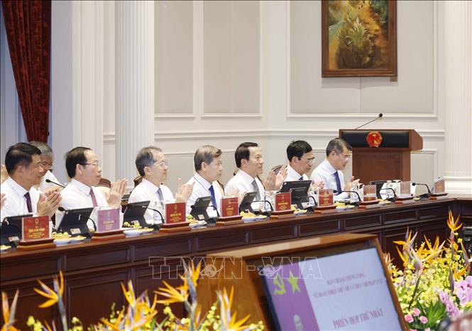 Các đại biểu tham dự Phiên họp thứ nhất Ban Chỉ đạo Trung ương về hoàn thiện thể chế và thực thi pháp luật. Ảnh: Thống Nhất – TTXVN