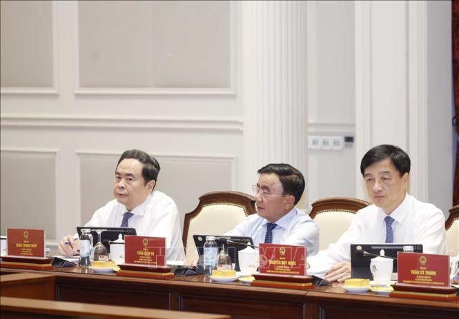 Các đại biểu tham dự Phiên họp thứ nhất Ban Chỉ đạo Trung ương về hoàn thiện thể chế và thực thi pháp luật. Ảnh: Thống Nhất – TTXVN