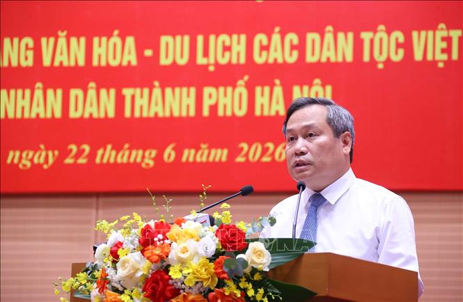 Chủ tịch UBND thành phố Hà Nội Vũ Đại Thắng phát biểu. Ảnh: Văn Điệp – TTXVN