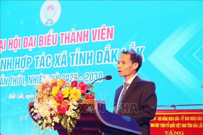 Ông Lê Văn Dần được tín nhiệm bầu làm Chủ tịch Liên minh hợp tác xã tỉnh Đắk Lắk khóa I, nhiệm kỳ 2025 – 2030. Ảnh: Hoài Thu – TTXVN.